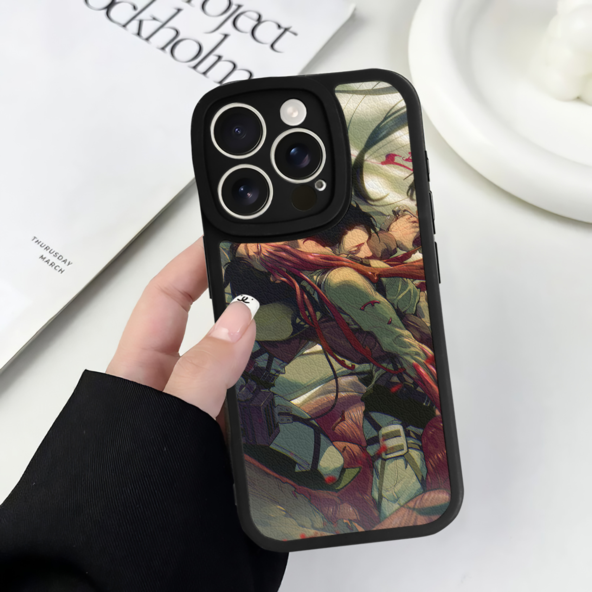 （画像用） 進撃の巨人 Attack on Titan 【iPhone 16シリーズ対応】シリコンスマホケース（レザー調） 材質：シリコン